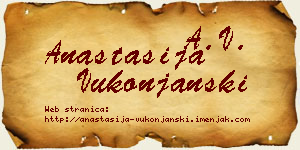 Anastasija Vukonjanski vizit kartica